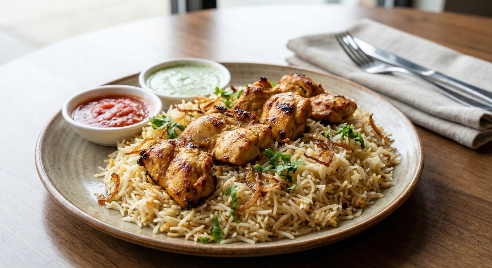 Chicken Pulao Platter with Boneless Grilled Chicken